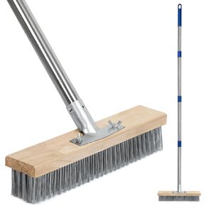 Stainless Steel Deck Scrub Brush, Outdoor Broom for Concrete, Deck, Cement Floor Cleaning, 56" Long Handled Heavy Duty Floor Scrubber in Saudi Arabia