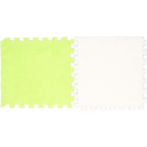 Plush Thick Interlocking Floor Mat, Soft Foam Tiles for Yoga, Pilates, Exercise, Play Mat, Pack of 10 (Mint Green, White) in Saudi Arabia