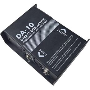 DA-10 Active DI Box, Direct Box with Impedance Converter & Balanced XLR Output, Direct Injection Box for Electric Guitar Bass Keyboard, Phantom Power / 9V Battery Operated, Rack-Mountable in Kuwait