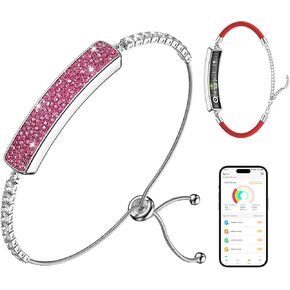Smart Bracelet for Women – Fitness Tracker with Heart Rate, Sleep & Step Tracking, 1ATM Water Resistant, Multi-Sport Modes, Fitness Tracking Wearable with Free App, 2 Bands (Pink) in Kuwait
