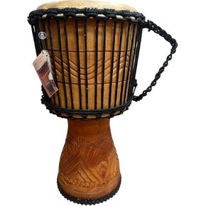 New Djembe Master Mali Style carved, 24" tall, 12" head | Handmade drum with natural materials; warm, resonant sound for beginners, performers, and percussion practice. in Kuwait