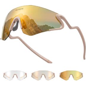 ROCKBROS Photochromic Safety Glasses, Transition Cycling Glasses for Men Women, Sports Sunglasses for Running, Pickleball in Kuwait