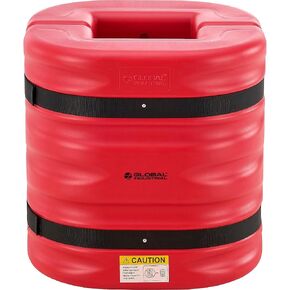 Global Industrial Column Protector, 10" x 10" Opening, 24"W x 24"L x 24" H, Red, for Square or Round Columns, High-Density Polyethylene, Interlocking Halves in Kuwait
