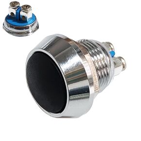 Metal Button Switch 12mm Colorful Ball Face 250V 3A No Light No Locking Momentary Auto Reset 2Types Installation, 1pcs(Black with Screw) in Saudi Arabia