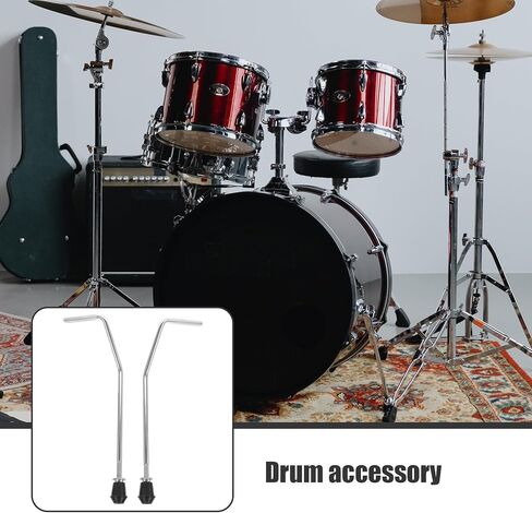 Kisangel 2Pcs Metal Tom Drum Holder Stand with Bass Drum Legs Bracket Percussion Instrument Mount Accessory for Set Performance and Display in Kuwait