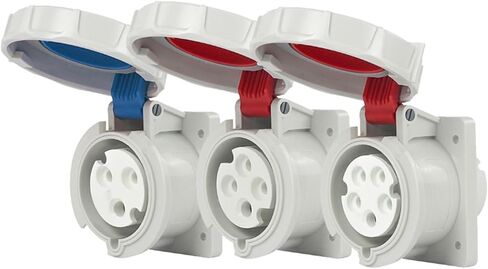 1 Pcs Blue Industrial Plug and Socket 16A 32A IP67 Connector Surface Mounted Concealed Docking Conversion(LX 2232-3 core 32A) in Kuwait