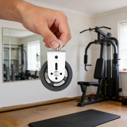 Gym Pulley Block, Heavy Duty Swivel Wheel for LAT System, 5.7 x 3.5 in / 14.5 x 8.8 cm Nylon Cable Pulley, 180° Rotation, Wall Mount Pulley for Home Gym, DIY Fitness in Kuwait