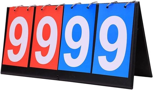 Portable Table Top Scoreboard Flipper, Multi Sports Score Flip Scoreboard, Red and Blue in Kuwait