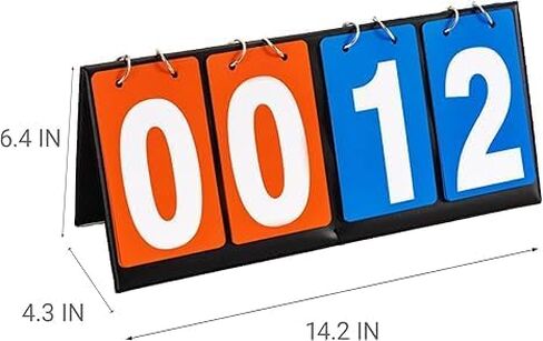 Portable Table Top Scoreboard Flipper, Multi Sports Score Flip Scoreboard, Red and Blue in Kuwait