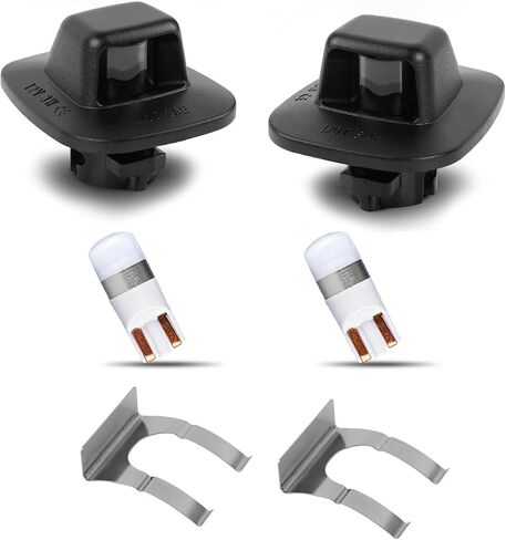 LED لوحة LED LIGHT TAG LAMP ASSEMBLY BLACK HOUBLITION مع CLIP RETAINER لـ 1988-1999 CHEVY C1500 K1500 Silverado Sierra Tahoe Yukon Blazer S10 Sonoma S15 ، 6000K White ، Pack of 2 in Kuwait