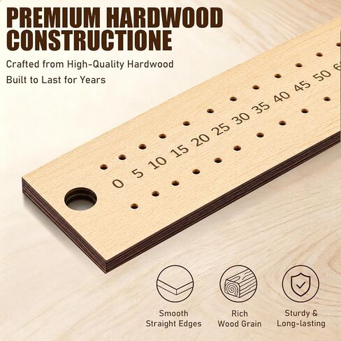 Nuanchu Crokinole Score Keeper Board for 2 Players, Wooden Tournament Style Score Tracker with 4 Metal Pegs for Crokinole Game Night in Kuwait