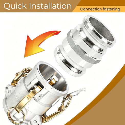 قارنة توصيل بكرة الأخدود والكاميرا DD2020 من الألومنيوم، 2 بوصة Camlock أنثى × 2 بوصة أنثى Camlock مناسبة لتبريد الزيت الهيدروليكي ومياه الزيت، 250 رطل لكل بوصة مربعة (2 بوصة × 2 بوصة) in Kuwait