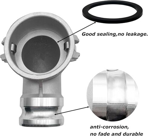 SAFBY Aluminum Type DA Camlock Fitting, 90° Elbow, 3" Female x 3" Male (DA90-30-AL)， Industrial-Grade Liquid Transfer Coupling for Petroleum, Chemicals & Water in Kuwait