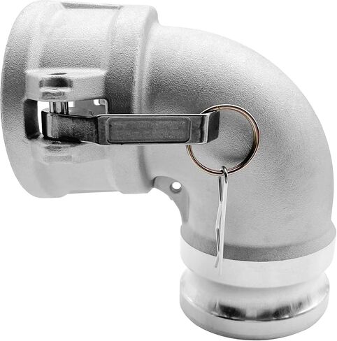 SAFBY Aluminum Type DA Camlock Fitting, 90° Elbow, 3" Female x 3" Male (DA90-30-AL)， Industrial-Grade Liquid Transfer Coupling for Petroleum, Chemicals & Water in Kuwait