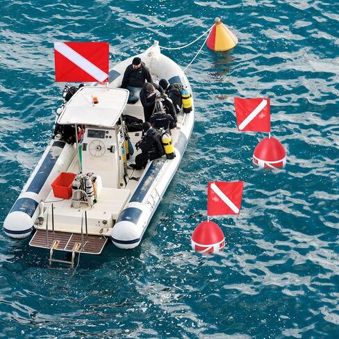Dive Flag Float Mesh Drawstring Bag Set Inflatable Signal Floater with Dive Flag for Snorkeling Water Sport Signaling Swimming Boating Fishing in Kuwait
