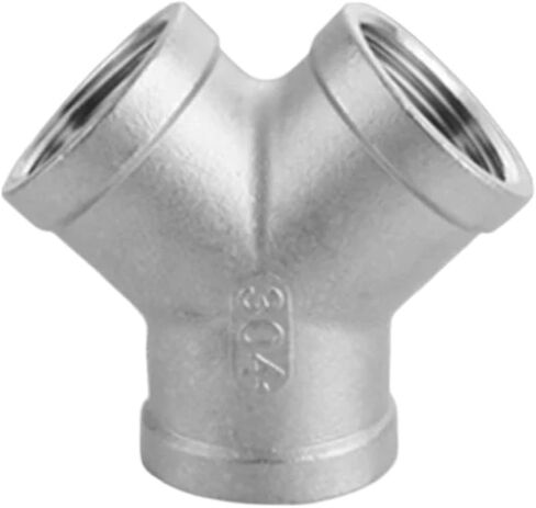 304 Stainless Steel Male Female Thread Tee Connector BSPT Pipe Fitting(Silver,1/4") in Kuwait