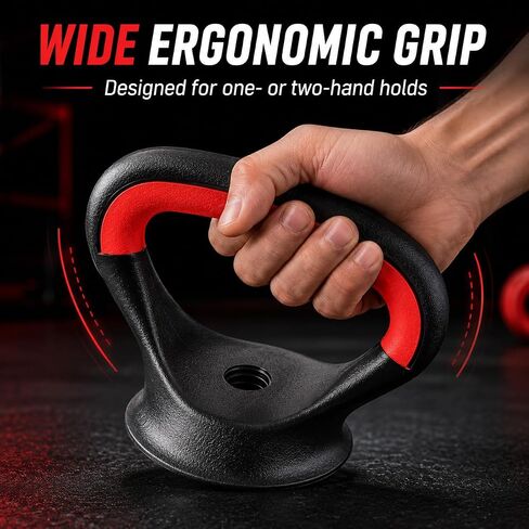 HEMOTON Adjustable Kettlebell Handle and Base, Dumbbell to Kettlebell Converter for Men Women, Build Your Kettle Bells Weights Set for Home Gym in Kuwait