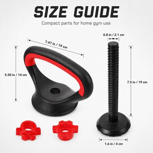 HEMOTON Adjustable Kettlebell Handle and Base, Dumbbell to Kettlebell Converter for Men Women, Build Your Kettle Bells Weights Set for Home Gym in Kuwait
