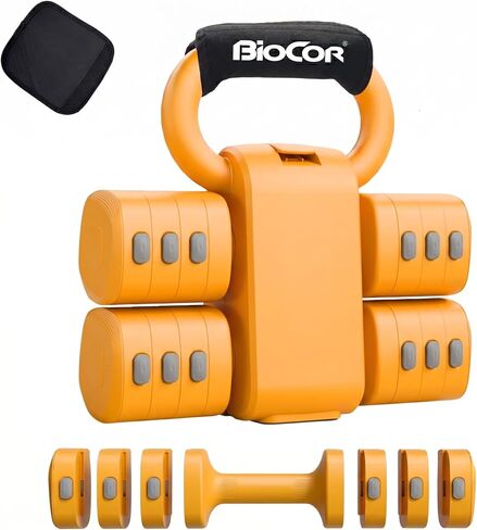 Adjustable Dumbbell Set, 4 in 1 Free Weights for Women with Fast Adjustment, Each 2.2/3.3/4.4/5.5lb Hand Weights, Compatible with Kettlebells for Home Gym Exercise & Fitness in Kuwait