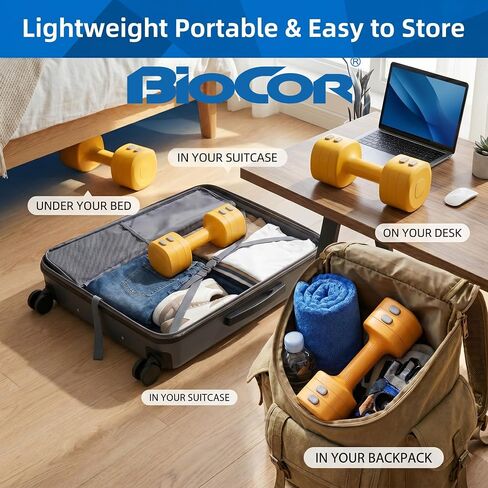Adjustable Dumbbell Set, 4 in 1 Free Weights for Women with Fast Adjustment, Each 2.2/3.3/4.4/5.5lb Hand Weights, Compatible with Kettlebells for Home Gym Exercise & Fitness in Kuwait