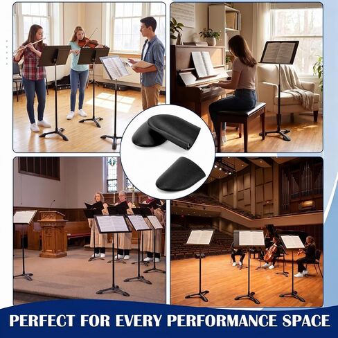 Aurelema 18 Pcs Universal Music Stand Foot Pads Protector, Anti Scratch Floor Protector Caps for Wood Tile Hard Floors, Easy Slip On Rubber Tips for Performance Practice Room in Kuwait