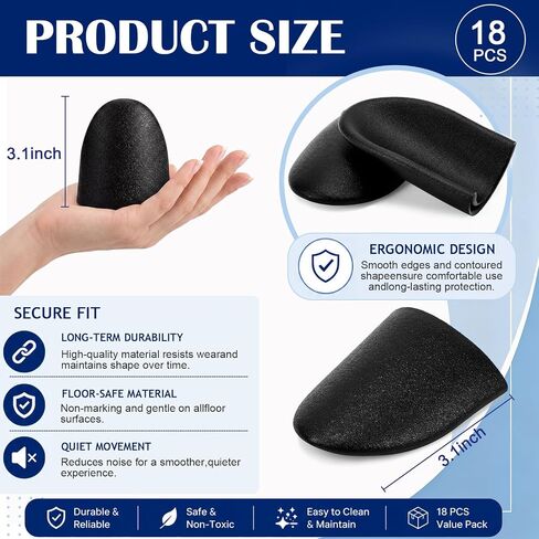Aurelema 18 Pcs Universal Music Stand Foot Pads Protector, Anti Scratch Floor Protector Caps for Wood Tile Hard Floors, Easy Slip On Rubber Tips for Performance Practice Room in Kuwait
