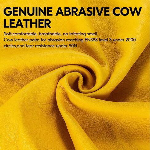 Vgo... Men's Extra-Long Leather Gardening Gloves, Gauntlet with Adjustable Cuff, Puncture & Thorn Proof, Touchscreen (CA9659) in Saudi Arabia