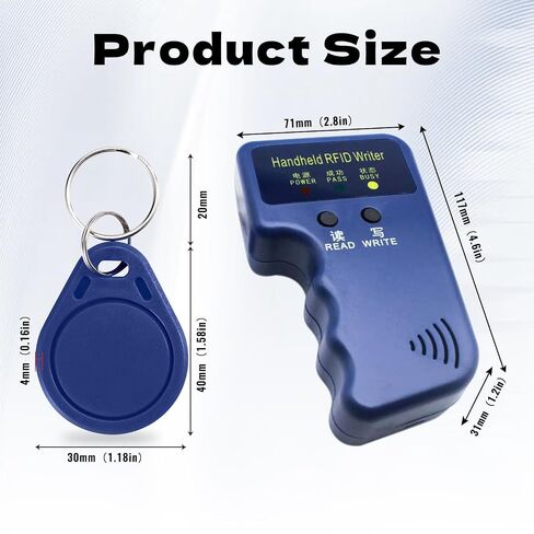 ناسخة محمولة، قارئ RFID، إعادة كتابة 125 كيلو هرتز، ناسخة بطاقة الهوية الذكية، قارئ التحكم الذكي في الوصول، يتضمن 6 قطع سلاسل مفاتيح T5577 فارغة قابلة للكتابة in Kuwait