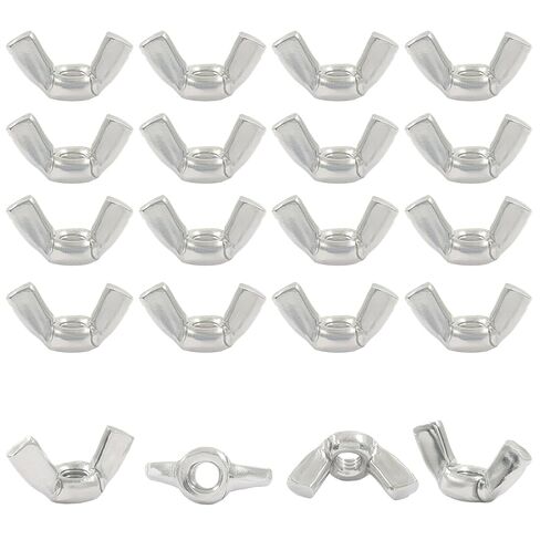 20PCS M8 Wing Nuts, 307 Stainless Steel Hand-Tighten Butterfly Nuts with Anti-Loosening Design for Industrial Machinery, Auto Repair & Home DIY in Kuwait