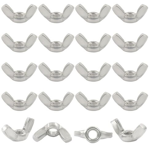 20PCS M8 Wing Nuts, 307 Stainless Steel Hand-Tighten Butterfly Nuts with Anti-Loosening Design for Industrial Machinery, Auto Repair & Home DIY in Kuwait