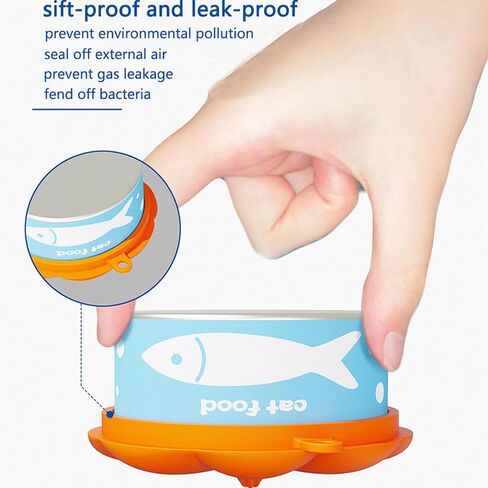 3 Sizes Three-Ring Universal Pet Food Can Lid, Pumpkin Shaped BPA Free Silicone Airtight Cover with Food Scraper Spoon & Portable Carabiner, Reusable Dog Cat Wet Food Storage Cover Orange in Kuwait