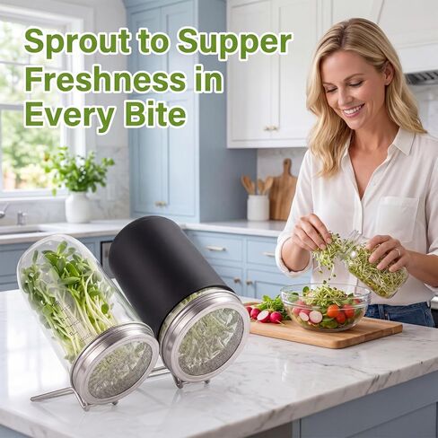 2 Pack Jar Mesh Lid, Stainless Steel Sprouting Lid with Screen for Seed & Strain (Silver, 3.39 Inch Diameter) in Kuwait