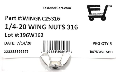 1/4-20 Stainless Steel Wing Nuts 1/4-20 Butterfly Nuts 316 Marine Grade Stainless Steel (5 Pieces) in Kuwait