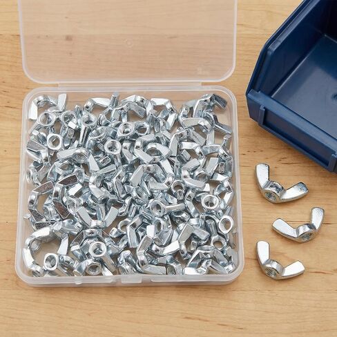 100 Pcs 1/4"-20 Wing Nuts, Carbon Steel Butterfly Nuts, Hand Twist Fasteners Hardware for Hurricane Shutters, Machinery, Furniture & DIY Projects, in Kuwait