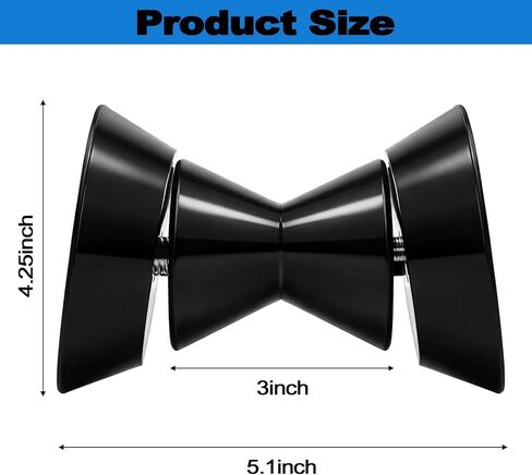 yarlung 3 Inch Boat Trailer Roller, Assembly Bow Roller with Spoke Fits 1/2" Shaft, Boat Trailer Bracket with End Bells Bow Stop, Black in Kuwait