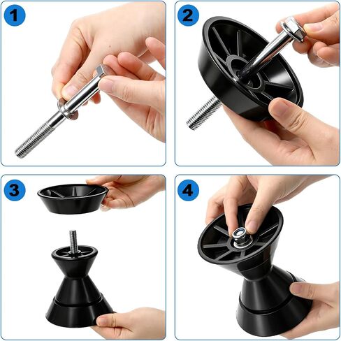 yarlung 3 Inch Boat Trailer Roller, Assembly Bow Roller with Spoke Fits 1/2" Shaft, Boat Trailer Bracket with End Bells Bow Stop, Black in Kuwait