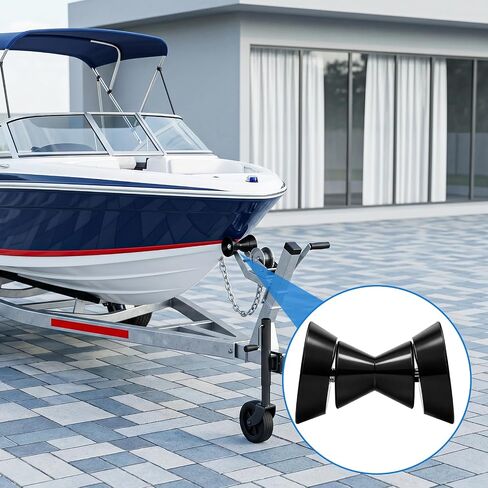 yarlung 3 Inch Boat Trailer Roller, Assembly Bow Roller with Spoke Fits 1/2" Shaft, Boat Trailer Bracket with End Bells Bow Stop, Black in Kuwait