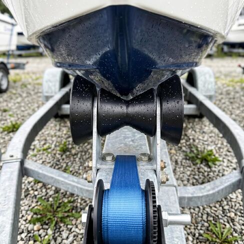 yarlung 3 Inch Boat Trailer Roller, Assembly Bow Roller with Spoke Fits 1/2" Shaft, Boat Trailer Bracket with End Bells Bow Stop, Black in Kuwait