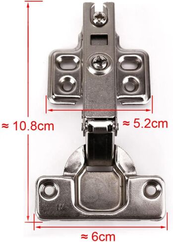 Stainless Steel T-Strap Heavy Shed Hinges 10x Soft Close Full Overlay Cabinet Hydraulic Door Silent Damping with Screws in Kuwait