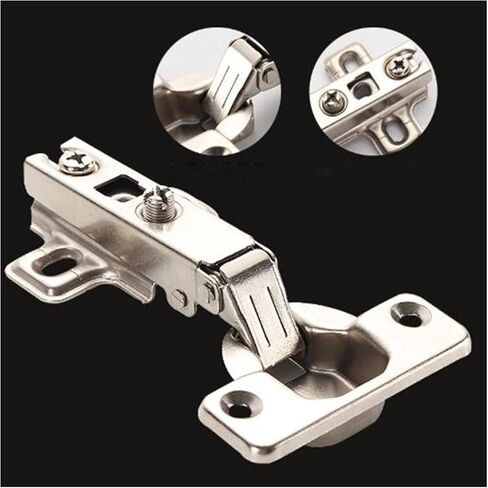 Stainless Steel T-Strap Heavy Shed Hinges 10x Soft Close Full Overlay Cabinet Hydraulic Door Silent Damping with Screws in Kuwait