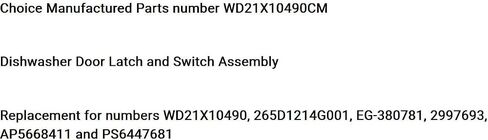 Replacement for GE Choice Parts WD21X10490 for Dishwasher Door Latch and Switch Assembly OEM in Kuwait