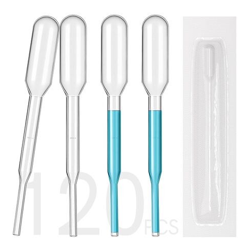 5ML Dropper Pipette 120PCS, Sterile Disposable Plastic Transfer Pipettes for Accurate Liquid Transfer, Perfect for Essential Oils, Resin, DIY Art, Lab Scientific Experiments, Science Class in Kuwait