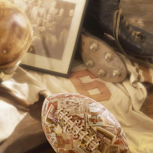 Crown Sporting Goods Vintage Gridiron Legends Football, Official Size 9 Collector's Ball with Air Pump, Red Grange, Jim Thorpe, Johnny Unitas, and More in Kuwait