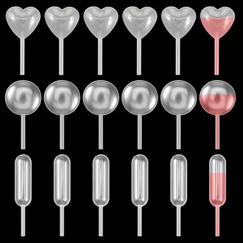 150 Pcs Heart-Shaped and Round Plastic Pipettes Cupcakes Pipettes 4ml Plastic Pipettes Dropper for Cupcakes Mini Pipette Pipette Dropper for Chocolate Birthday Party and Holiday Decoration(3 Shapes) in Kuwait
