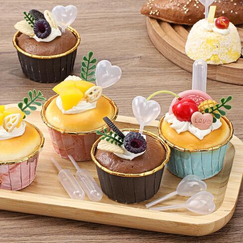 150 Pcs Heart-Shaped and Round Plastic Pipettes Cupcakes Pipettes 4ml Plastic Pipettes Dropper for Cupcakes Mini Pipette Pipette Dropper for Chocolate Birthday Party and Holiday Decoration(3 Shapes) in Kuwait