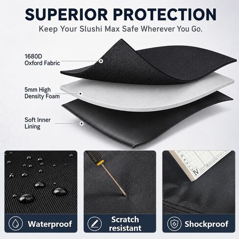 حقيبة حمل مبطنة لسلسلة Ninja Slushi Max FS605(XXL) وFS601(XL) | حقيبة سفر مقاومة للماء لآلة سلاشي، حقيبة شديدة التحمل مع حزام كتف وجيوب تخزين، أجزاء صلبة عالية القوة in Kuwait