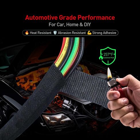 Wiring Harness Tape 1/2" x 50ft Professional Automotive Cloth Tape - High Heat Resistance Wire Loom Tape for Car Interior & Dash, Noise Dampening Fabric Electrical Tape in Saudi Arabia