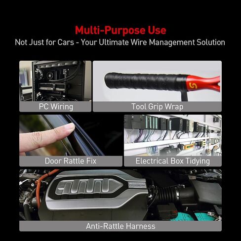Wiring Harness Tape 1/2" x 50ft Professional Automotive Cloth Tape - High Heat Resistance Wire Loom Tape for Car Interior & Dash, Noise Dampening Fabric Electrical Tape in Saudi Arabia