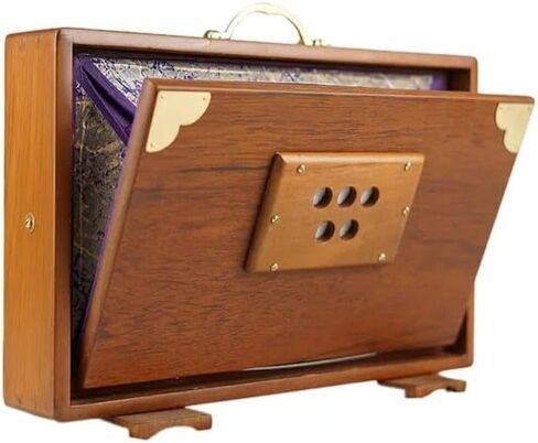 Traditional Wooden Shruti Box with Brass Reeds, Multi-fold Bellows, Brown, 14 x 9 x 4 Inches in Kuwait