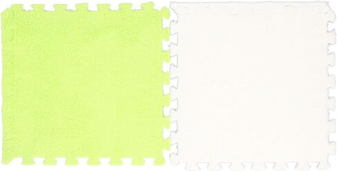 Plush Thick Interlocking Floor Mat, Soft Foam Tiles for Yoga, Pilates, Exercise, Play Mat, Pack of 10 (Mint Green, White) in Saudi Arabia